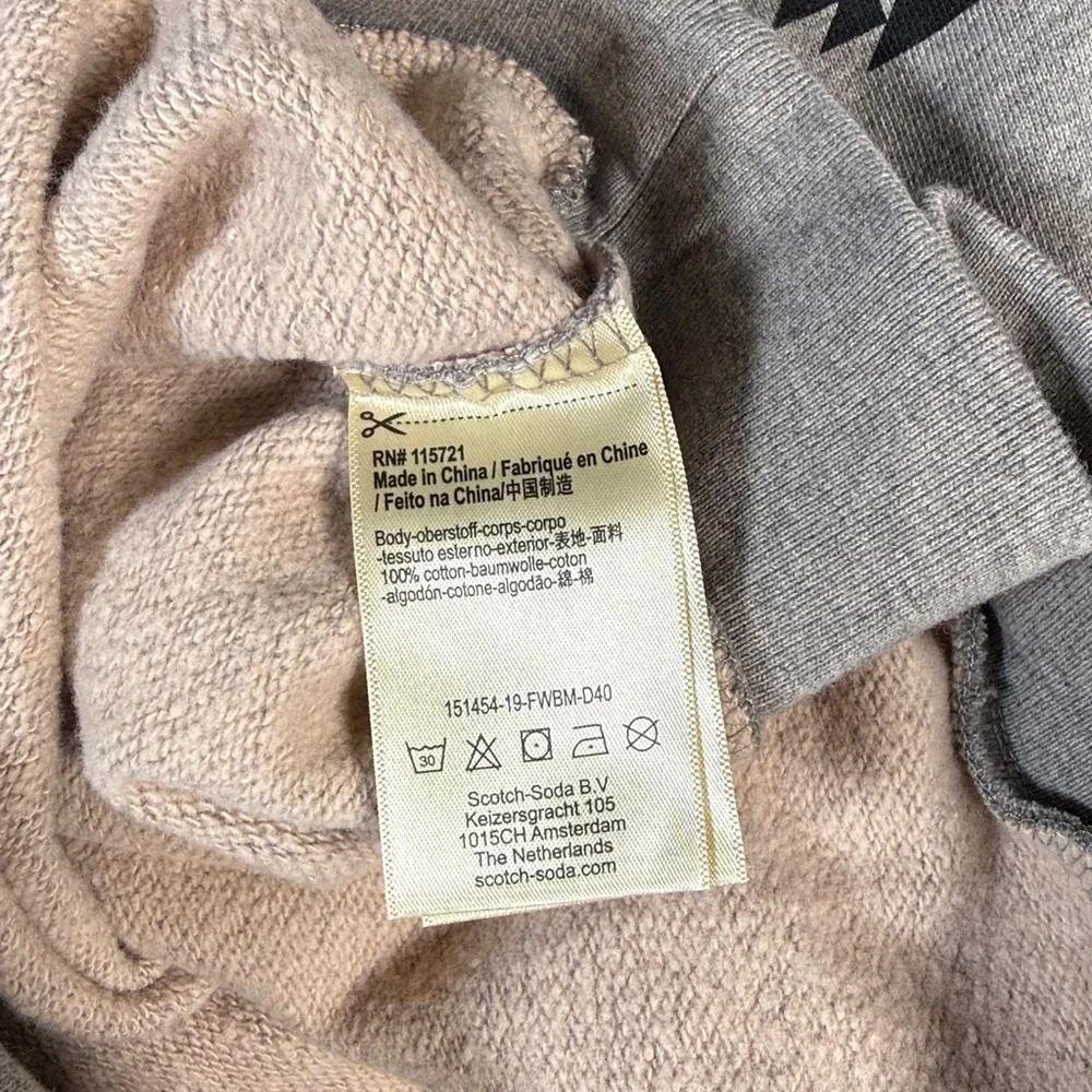 SCOTCH & SODA Gray with Geometric Red and Yellow Pattern Sweatshirt 8 Boy